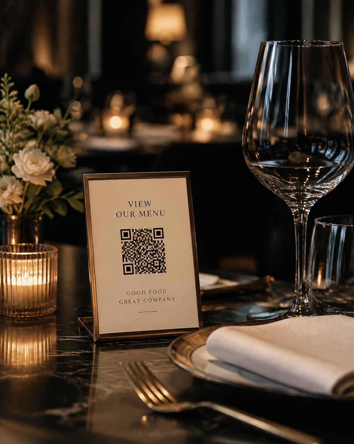 Carte QR sur une table de restaurant